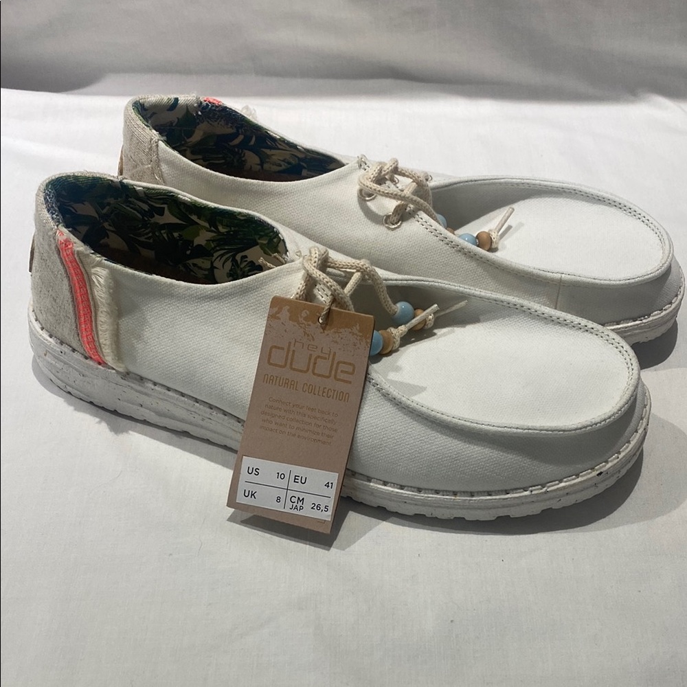 Hey Dude Natural Collection White Shoes